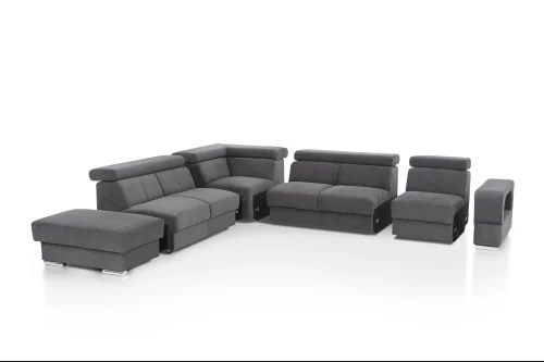 Modulinės sofos išdėstymo variantai