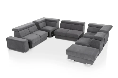 Modulinės sofos išdėstymo variantai