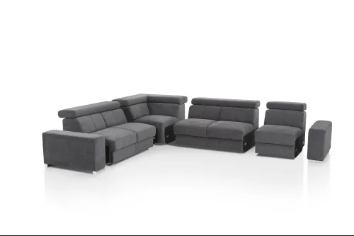 Modulinės sofos išdėstymo variantai